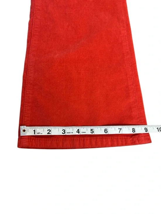 FREE PEOPLE In My Feelings Velvet Crop Slim Flare Pants Red M NWOT Retro Boho - Picture 13 of 15
